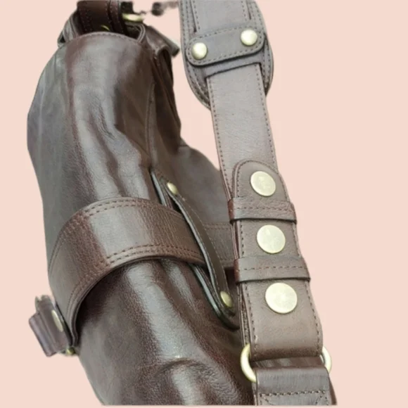 KOOBA Leather Shoulder Bag Supple Dark Brown Gorgeous - Picture 2 of 11